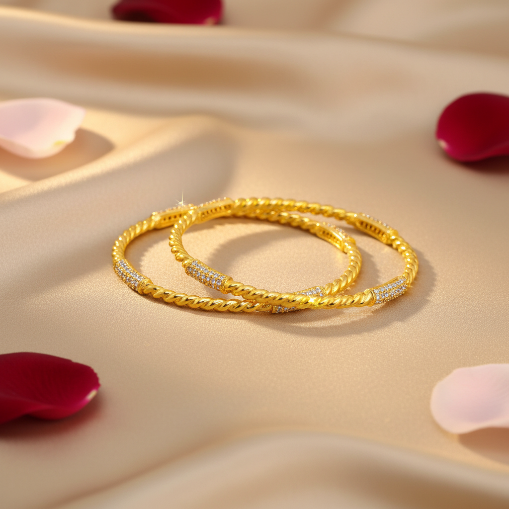 Glistening Twist Bangle – Sterluv