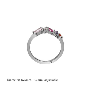 Sleek Multi-Color Zircon Ring