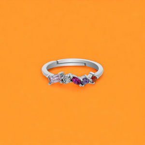 Sleek Multi-Color Zircon Ring