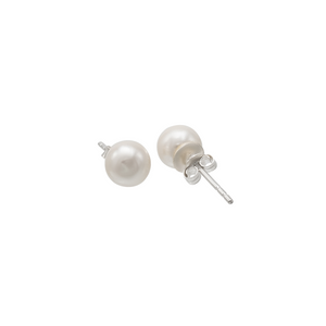 Minimal Pearl Studs with Classic Charm