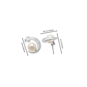 Enchanting Crescent Moon Pearl Studs