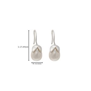 Chic Flair Pearl Fish Hook Earrings