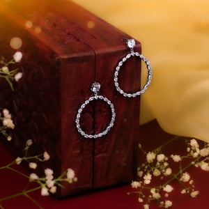 Eternal Spark Circle Drop Earrings