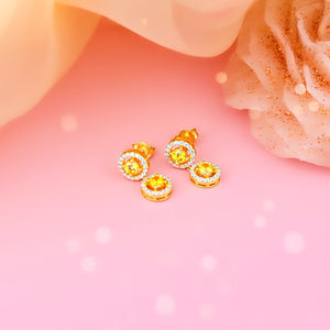 Radiant Sunburst Halo Drop Earrings