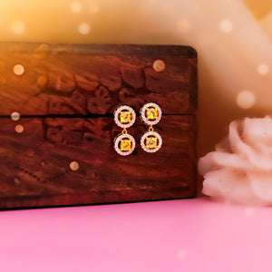 Radiant Sunburst Halo Drop Earrings