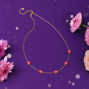 Scarlet Flower Grace Necklace