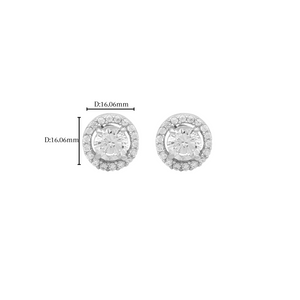 Radiant Halo Elegance Zircon Studs