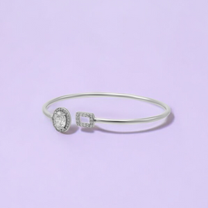 Adjustable Halo Oval Zircon Bracelet