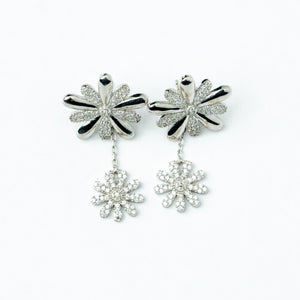 Sterluv's Sterling Silver Daisy Cascade Drops for Women - Ideal Daily Wear Jewellery