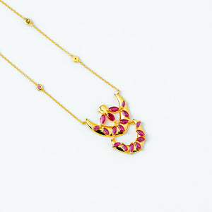 Sterluv's Sterling Silver Ruby Arcana Necklace For Women - Ideal for Festivity, Celebrations & Parties