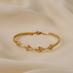 Women's Sterling Silver Luxora Rhombus Gold Bracelet - Ideal Statement Jewellery by Sterluv