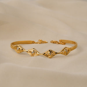 Women's Sterling Silver Luxora Rhombus Gold Bracelet - Ideal Statement Jewellery by Sterluv