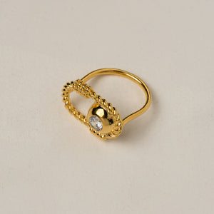 Women's Sterling Silver Allure Twist Gold Ring - Ideal Statement Jewellery by Sterluv
