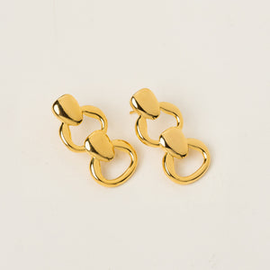 Golden Gridlock Gold Earring