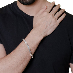Men's Sterling Silver Sleek Cable Style Chain Bracelet - Ideal Office Wear Jewel