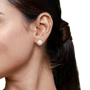Minimal Pearl Studs with Classic Charm