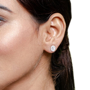 Vibrant Halo Radiance Zircon Studs