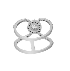 Chic Halo Round White Zircon Ring