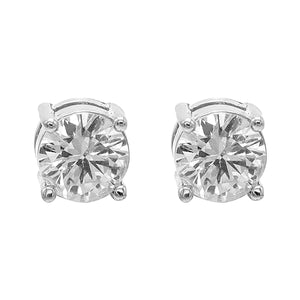 Subtle Round White Stone Studs