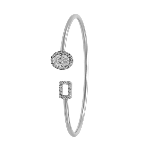 Adjustable Halo Oval Zircon Bracelet