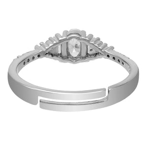 Radiant Baguette Accent Adjustable Ring