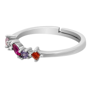 Sleek Multi-Color Zircon Ring