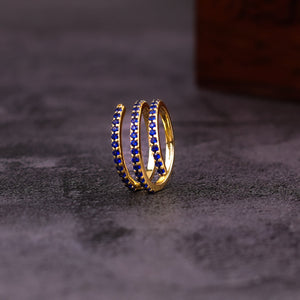 Gilded Blue Spiral Ring