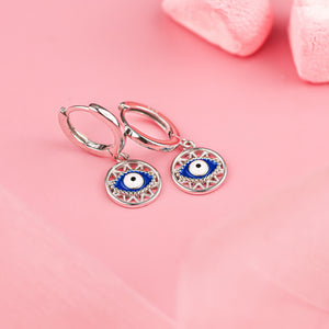 Azure Shield Evileye Hoops