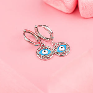 Aqua Charm Evileye Hoops