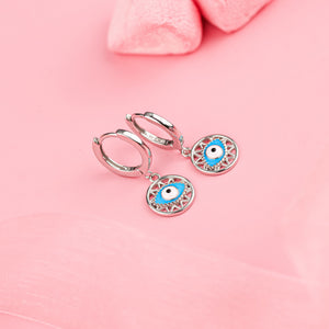 Aqua Charm Evileye Hoops