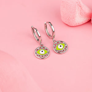 Green Mirage Evileye Hoops