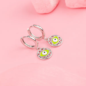 Green Mirage Evileye Hoops