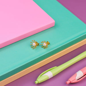 Radiant Pearl Sunburst Earrings