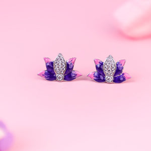 Blossom Glow Lotus Stud Earrings