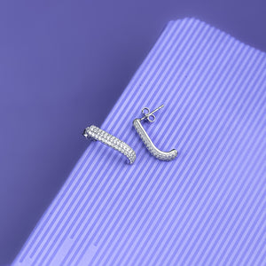Ethereal Glow Pave Stud Earrings