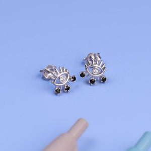 Mystic Blue Eye Stud Earrings