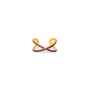 Azure Criss-Cross Glow Ring