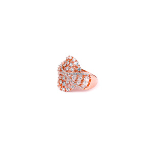 Ornate Rosegold Floral Ring