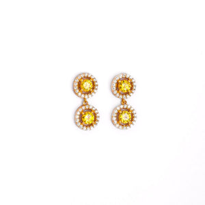 Radiant Sunburst Halo Drop Earrings