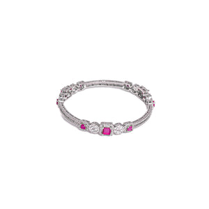 Sterluv's Sterling Silver Scarlet Harmony Bangle For Women - Ideal Jewellery for Diwali, Navaratri & Ganesh Chaturthi