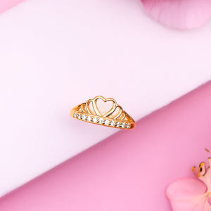 Exquisite Heart Crown Ring