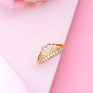 Exquisite Heart Crown Ring