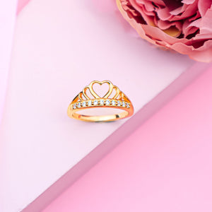 Exquisite Heart Crown Ring