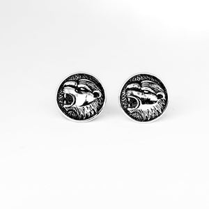 Men's Sterling Silver Lion Emblem Cufflinks For Office Wear