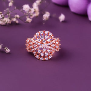 Ornate Rosegold Floral Ring