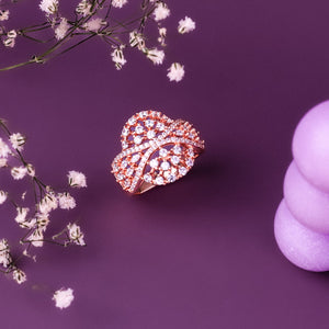 Ornate Rosegold Floral Ring